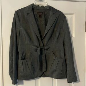 Light Gray Blazer with Tie Front